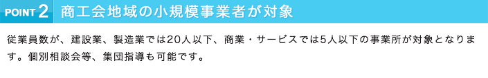 商工会地域の小規模事業者が対象